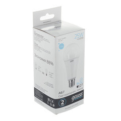 Лампа светодиодная Gauss E27 6500К 25 Вт 2150 Лм 180-240 В груша A67/A70 матовая - фото 7