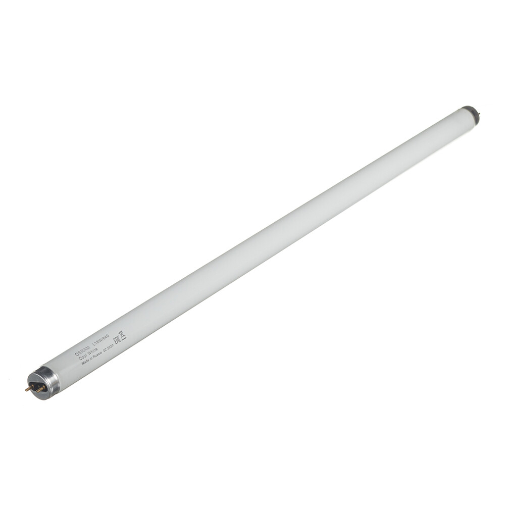 Изображение товара Лампа люминесцентная Osram G13 T8 18 Вт 4000К нейтральный свет трубка 590 мм (25 шт.) (55650/959751)