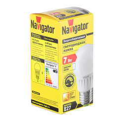 Лампа светодиодная Navigator E27 2700К 7 Вт 530 Лм 220 В шар G45 матовая диммируемая - фото 4