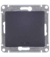 Выключатель Systeme Electric Glossa одноклавишный встраиваемый антрацит с подсветкой (GSL000713) - фото 1