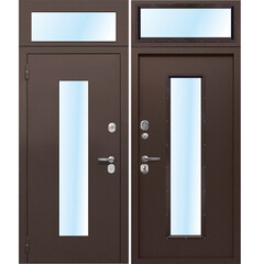 Дверь входная Ferroni Гарда левая антик медь - антик медь с фрамугой 960х2500 мм со стеклопакетом - фото 1