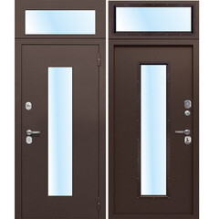 Дверь входная Ferroni Гарда правая антик медь - антик медь с фрамугой 860х2500 мм со стеклопакетом - фото 1