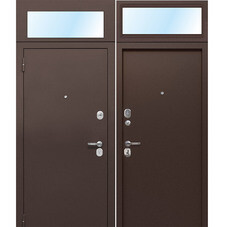 Дверь входная Ferroni Гарда левая антик медь - антик медь с фрамугой 860х2500 мм