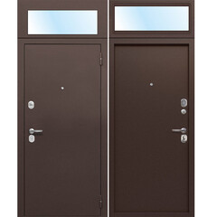 Изображение товара Дверь входная Ferroni Гарда правая антик медь - антик медь с фрамугой 960х2500 мм