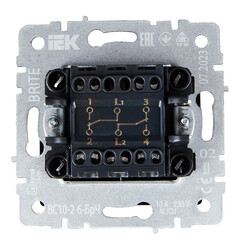 Выключатель IEK Brite ВС10-2-6-БрЧ двухклавишный встраиваемый черный проходной (BR-V22-0-10-K02) - фото 3