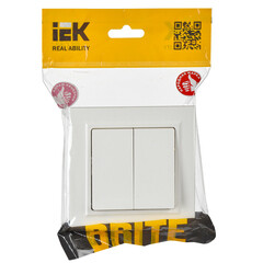 Выключатель IEK Brite ВС10-2-6-БрБ двухклавишный встраиваемый белый проходной (BR-V22-0-10-K01) - фото 4