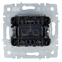 Выключатель IEK Brite ВС10-2-1-БрКр двухклавишный встраиваемый бежевый с подсветкой (BR-V20-1-10-K10) - фото 2