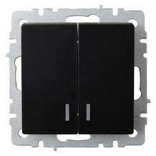 Выключатель IEK Brite ВС10-2-1-БрЧ двухклавишный встраиваемый черный (BR-V20-1-10-K02)