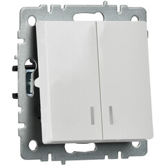 Выключатель IEK Brite ВС10-2-1-БрБ двухклавишный встраиваемый белый с подсветкой (BR-V20-1-10-K01) - фото 5