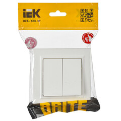 Выключатель IEK Brite ВСР10-2-0-БрБ двухклавишный встраиваемый белый (BR-V20-0-10-K01-F) - фото 5