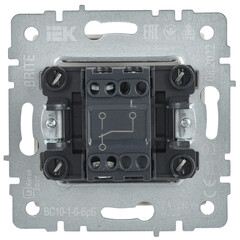 Выключатель IEK Brite ВС10-1-6-БрБ одноклавишный встраиваемый белый проходной (BR-V12-0-10-K01) - фото 2