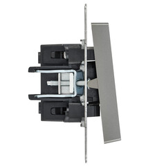 Выключатель IEK Brite ВС10-1-1-БрС одноклавишный встраиваемый сталь с подсветкой (BR-V10-1-10-K46) - фото 2