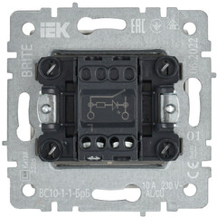 Выключатель IEK Brite ВС10-1-1-БрБ одноклавишный встраиваемый белый с подсветкой (BR-V10-1-10-K01) - фото 2