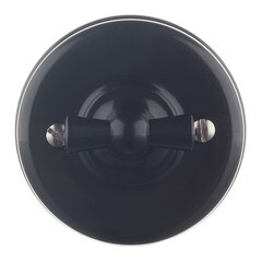 Выключатель Bironi Лизетта двухклавишный накладной черный ретро (B1-202-23) - фото 1