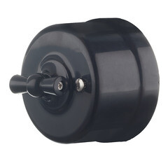 Выключатель Bironi Лизетта двухклавишный накладной черный ретро (B1-202-23) - фото 7