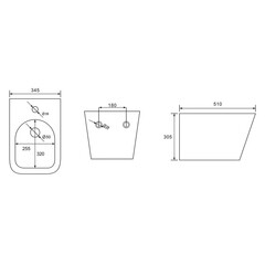 Биде Abber Rechteck подвесное (AC1250) - фото 2