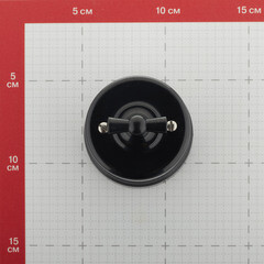 Выключатель Bironi Лизетта двухклавишный накладной черный ретро (B1-202-23) - фото 6