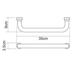 Поручень для ванной WasserKraft 350 мм металл золото (K-1066PG) - фото 2