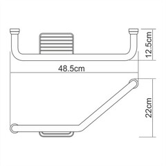 Поручень для ванной WasserKraft 490 мм металл хром (K-1077L) - фото 2