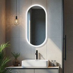 Зеркало с подсветкой овальное 80х40 см бесконтактный сенсор Silver Mirrors Vero (LED-00003105) - фото 9