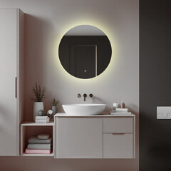 Зеркало с подсветкой круглое 60 см с сенсорным включением с подогревом Silver Mirrors Aurelo (LED-00003098) - фото 8