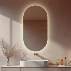 Зеркало с подсветкой овальное 60х120 см с сенсорным включением с подогревом Silver Mirrors Alana (LED-00003100) - фото 11