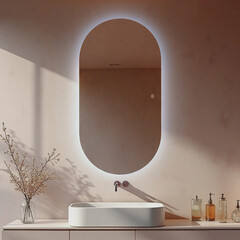 Зеркало с подсветкой овальное 60х120 см с сенсорным включением с подогревом Silver Mirrors Alana (LED-00003100) - фото 9