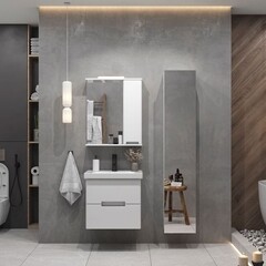 Пенал Sanstar 32 см подвесной/напольный белый - фото 9