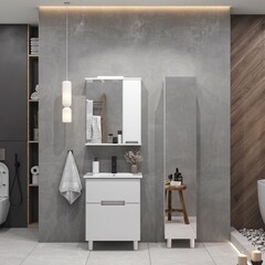 Пенал Sanstar 32 см подвесной/напольный белый - фото 4