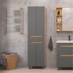 Пенал Sanstar Graffa 50 см подвесной/напольный дуб вотан/графит софт - фото 4