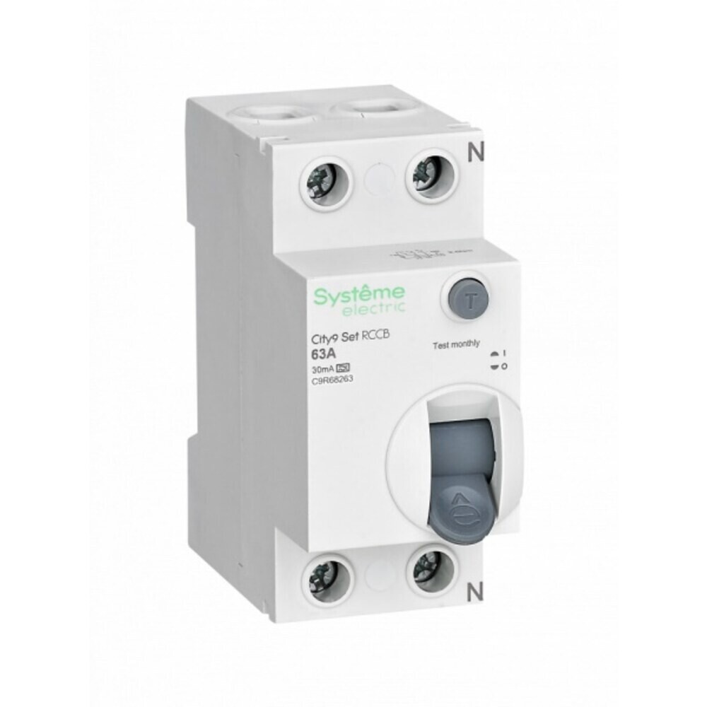 

УЗО Systeme Electric City9 Set 63А 2P тип A 30 мА 6 кА (C9R68263)