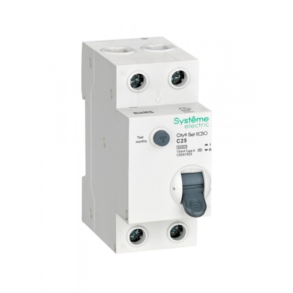 

Автомат дифференциальный Systeme Electric City9 Set 25А 1P+N тип A 10 мА 6 кА (C9D61625)