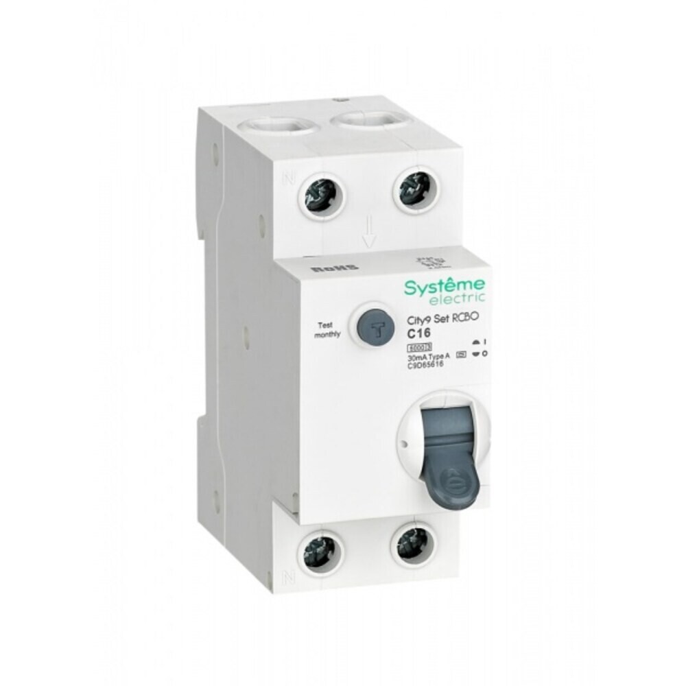 

Автомат дифференциальный Systeme Electric City9 Set 16А 1P+N тип A 30 мА 6 кА (C9D65616)