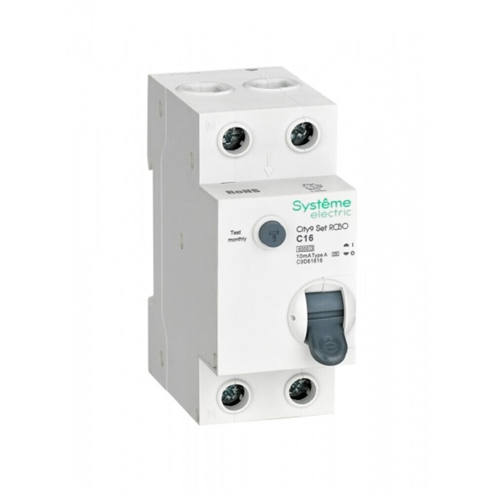 

Автомат дифференциальный Systeme Electric City9 Set 16А 1P+N тип A 10 мА 6 кА (C9D61616)