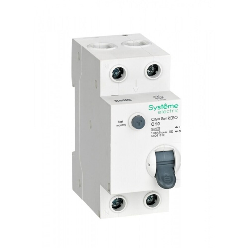 

Автомат дифференциальный Systeme Electric City9 Set 10А 1P+N тип A 10 мА 6 кА (C9D61610)