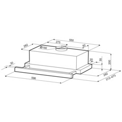 Кухонная вытяжка встраиваемая Krona Kamilla TK 600 Black 60 см черная - фото 2