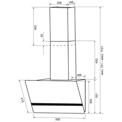 Кухонная вытяжка наклонная Krona Bruna 600 Black S 59,5 см черная - фото 2