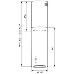 Кухонная вытяжка цилиндрическая Krona Tina Isola 350 White 3P 35 см белая - фото 2