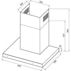 Кухонная вытяжка купольная Krona Onyx 600 Glass Black S 60 см черная - фото 2