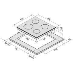 Варочная панель электрическая Krona Edel 60 BL TK 4 конфорки черная - фото 2