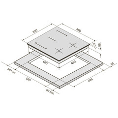 Варочная панель индукционная Krona Genesis max 60 BL 4 конфорки черная - фото 2
