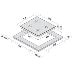 Варочная панель индукционная Krona Genesis 60 IV G2 4 конфорки слоновая кость - фото 2