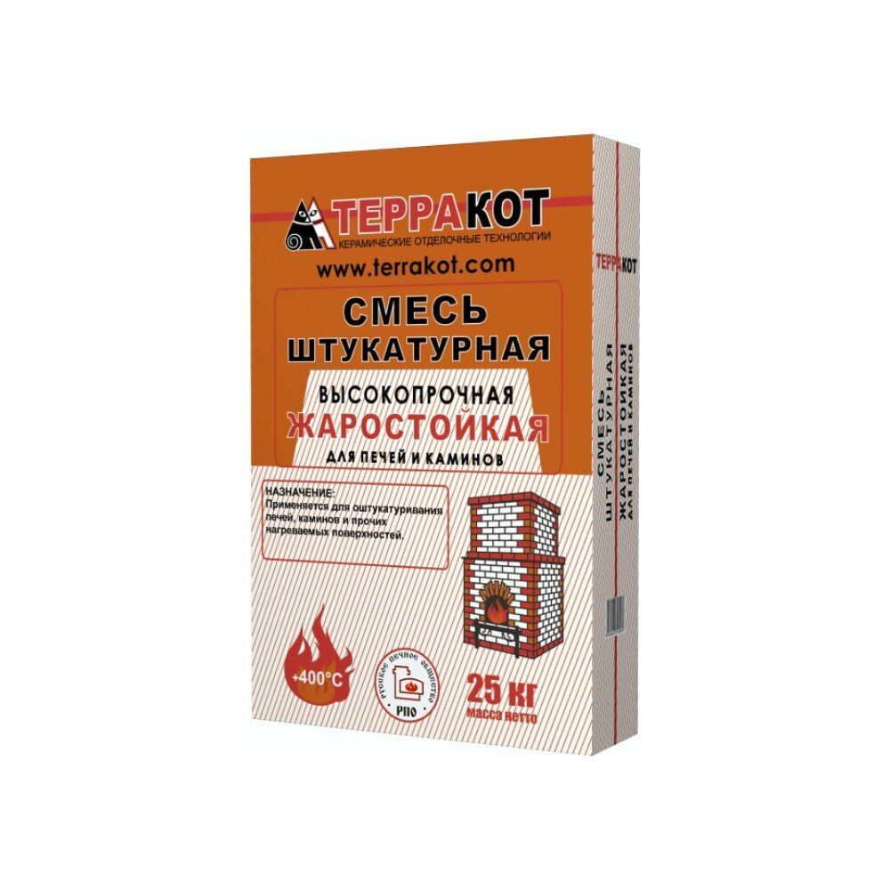 

Штукатурка для печей и каминов Терракот серая 25 кг