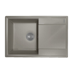 Изображение товара Мойка для кухни Florentina Консул 760 76х50х18 см врезная с крылом кварц серый шелк