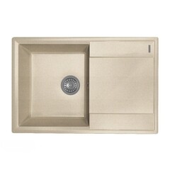 Мойка для кухни Florentina Консул 760 76х50х18 см врезная с крылом кварц песочная - фото 1