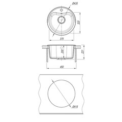 Мойка для кухни Dr.Gans Дора d43,5х20 см врезная искусственный камень белая - фото 2