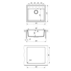 Мойка для кухни Dr.Gans Ника 570 57х51х20 см врезная искусственный камень белая - фото 2
