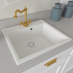 Мойка для кухни Dr.Gans Ника 570 57х51х20 см врезная искусственный камень серая - фото 3