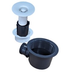 Сифон для душевого поддона Wirquin Black Touch 1 1/2х40 мм проточный с выпуском d90 мм с соединением 40/50 мм (30120734) - фото 3