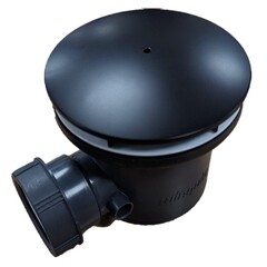 Изображение товара Сифон для душевого поддона Wirquin Black Touch 1 1/2х40 мм проточный с выпуском d90 мм с соединением 40/50 мм (30120734)